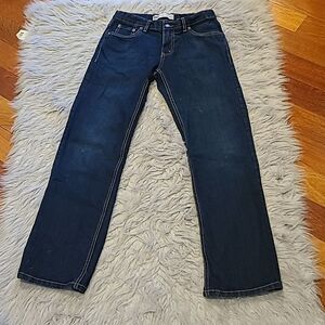 Levi's 505 regular boys dark wash blue jeans size 14